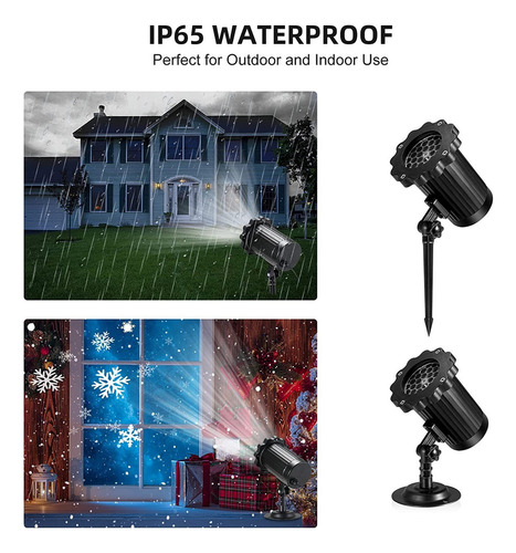 Luces Proyección Copo Nieve, Doble Cabeza, Led Navidad Ip65