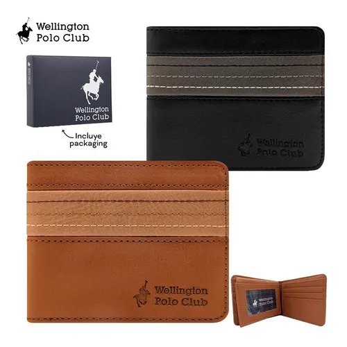 Billetera Hombre Wellington Polo cuero Ecologico Tarjetas