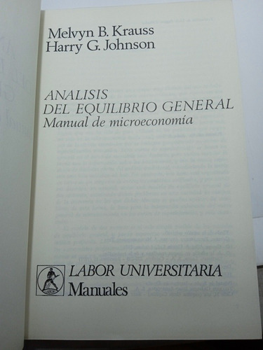 Imagen 3 de 7 de Análisis Del Equilibrio General - Melvyn B. Krauss - Nuevo