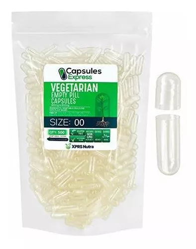Tamaño 00 cápsulas vacías – 500 cápsulas vacías veganas, cápsulas  vegetarianas vacías – Relleno de cápsulas vegetarianas – Cápsulas de  píldoras