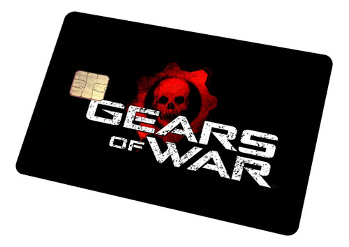 Sticker Para Tarjeta Gears Of War 1 Logo Fondo Negro