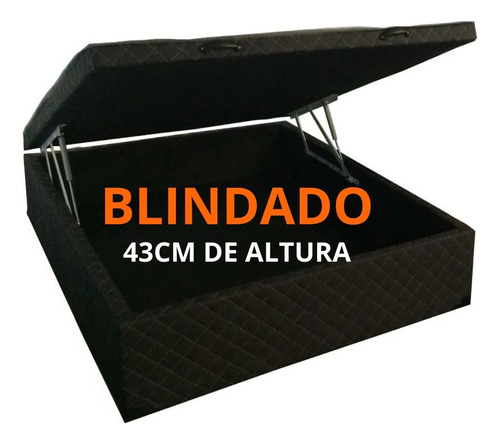 Cama Box Baú Casal - 1,38 X 1,88 - Exclusive / Reforçada 