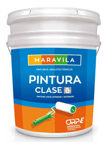 Pintura Maravila Mate Clase B Cuñete 5 Galones Blanco