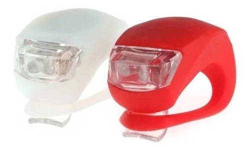 Linterna Klik Led Bicicleta 1 Blanca 1 Roja 3 Modos Silicona