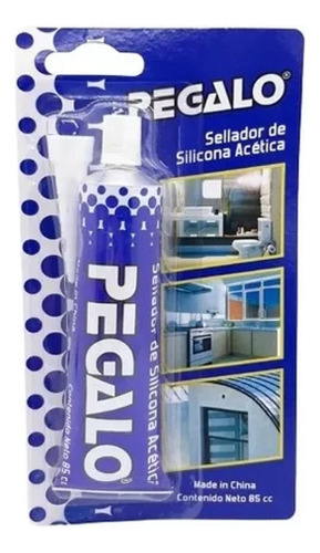 Sellador Silicona Acetica Transparente Pomo Pegalo 85 Cc