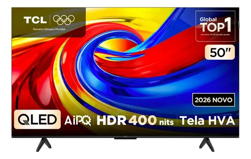 Smart TV TCL 50 Polegadas QLED 4K P7L WiFi Bluetooth Google TV HDR10+ 60 Hz AIPQ 50P7L