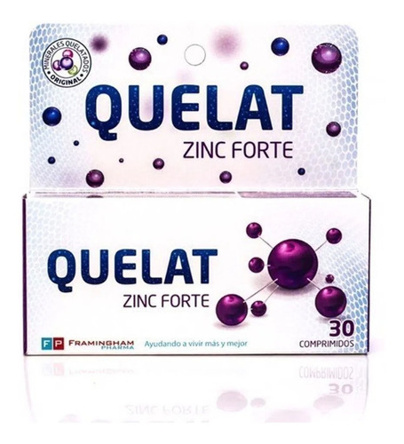 Quelat Zinc Forte Minerales Aminoquelados Suplemento 30 Comp