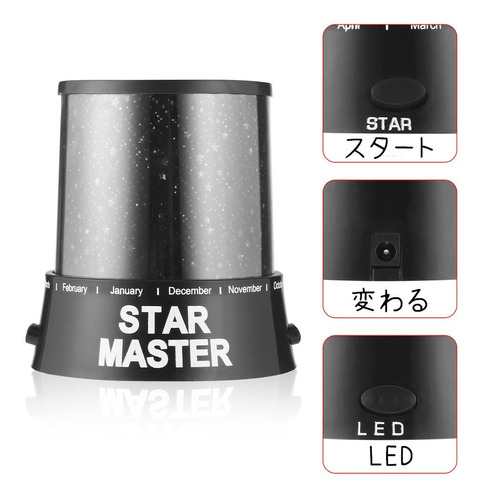 Lampara Proyector Star Master Luces Cielo Niños Estrellas Color Negro