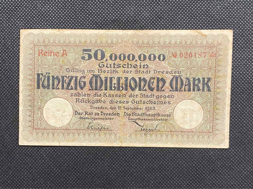 Imagen 2 de 4 de Alemania | Dresden - 50.000.000 Marks - Año 1923 - P #nd