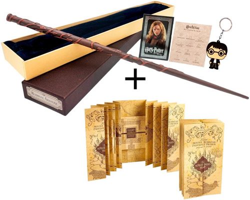 Varita Hermione Granger + Caja + Mapa Merodeador - Promoción