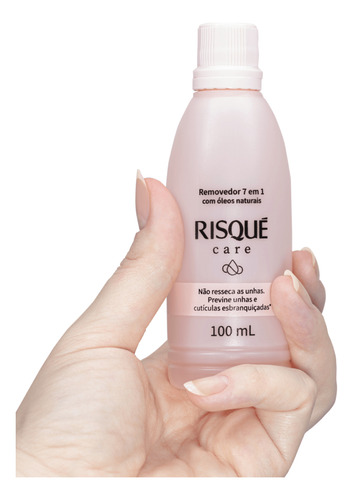 Kit 3 Removedor Esmalte Risqué Care 7 Em 1 Sem Acetona 100ml