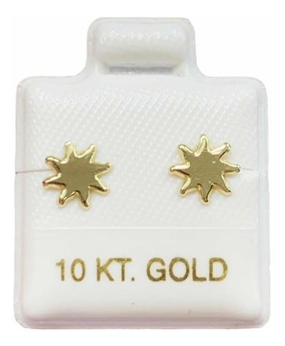 Aretes Broquel Sol Oro 10k