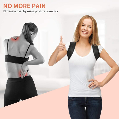 Imagen 2 de 10 de Corrector Postura Espalda Ajustable Faja Alivia Dolor Unisex