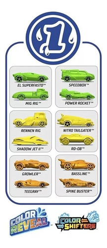Pack 4 Hot Wheels Color Reveal Botes Sorpresa Mattel Vs