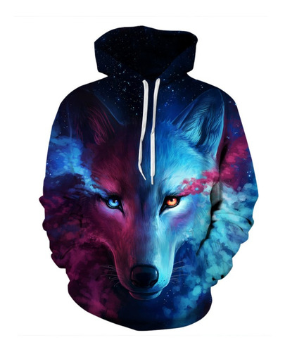 Sudadera Con Capucha Y Estampado De Lobo De Hielo Y Fuego