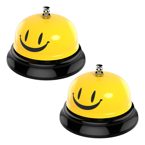 Campanas Para Escritorio Anovo, De Metal, Amarillo 2 Pcs