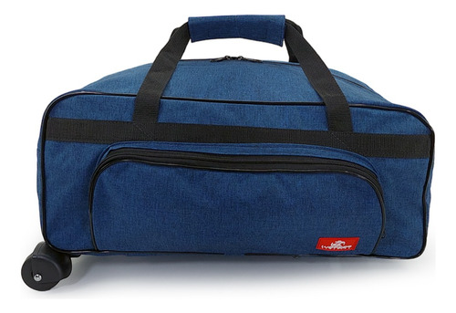 Bolsa Mala Bagagem Mão Bordo Média Viagem Com Rodinha Cor Azul Escuro Mescla