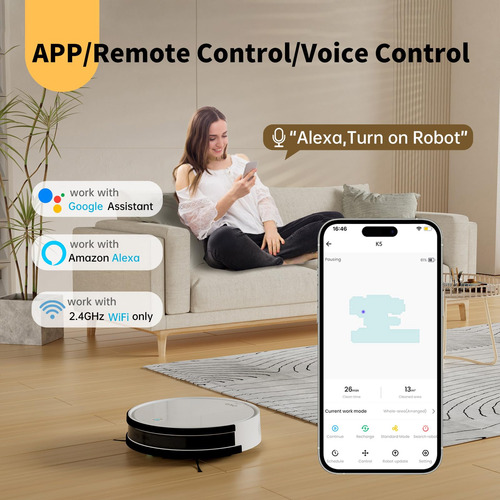 Robot Vacuum Okp Life K5.0 Wi-fi Alexa/app 2100pa Suction