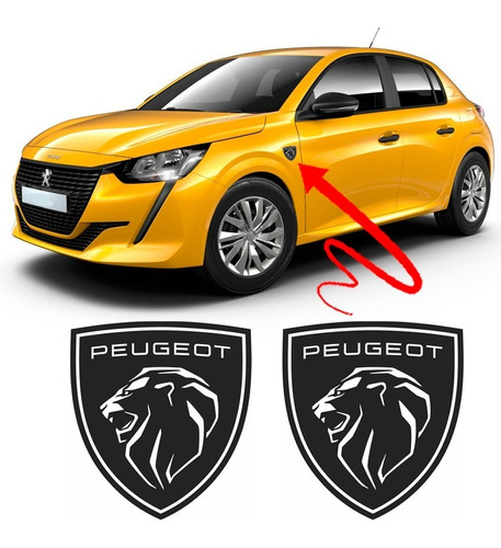 Par Adesivo Aplique Lateral Emblema Novo Peugeot