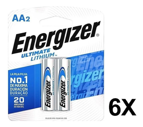 Caja X 12 Pila Litio Aa Energizer Ultimate Bateria