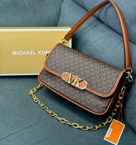 Bolsa De Mano Con Cadena Pequeña Para Mujer Café Lisa Cadena Café