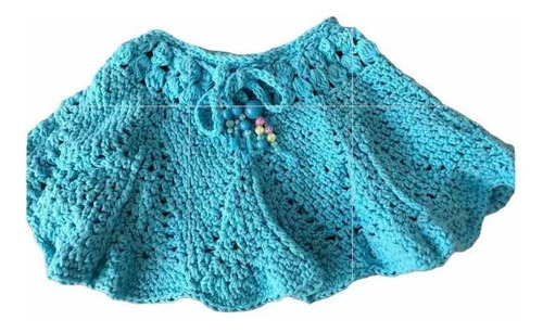 Pollera Crochet Nueva Niña Talle 4 Cintura Ajustable 23 Cm