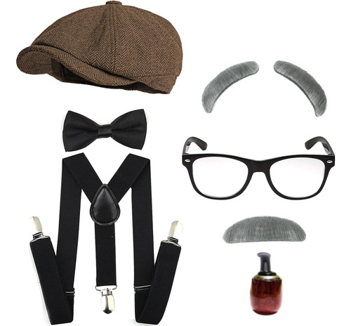 Conjunto De Disfraces De Anciano De Halloween Para Hombres, 