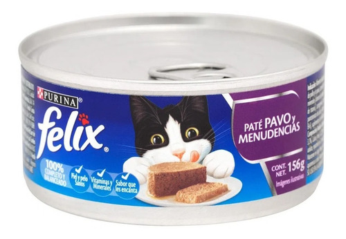 Paté Gato Felix Pavo Menudencias 156 Gr- Gr A $33