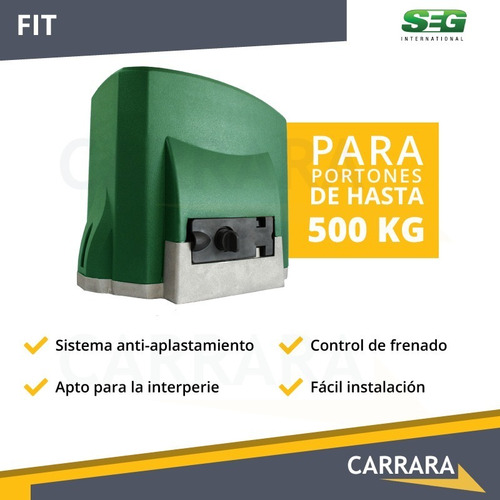 Imagen 2 de 6 de Motor Porton Corredizo Automatico Seg Fit Recambio 500 Kg