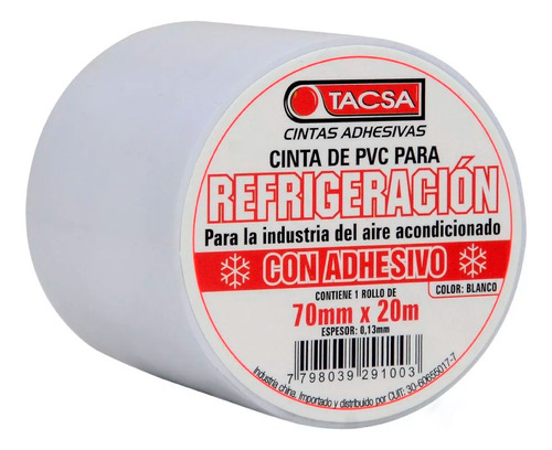 Cinta Para Refrigeración Con Adhesivo Tacsa 70mm X 20metros