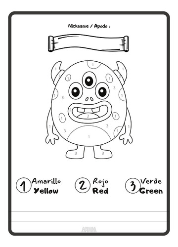 Imagen 4 de 4 de Libro Español Ingles Bilingue Para Colorear Niños Imprimible