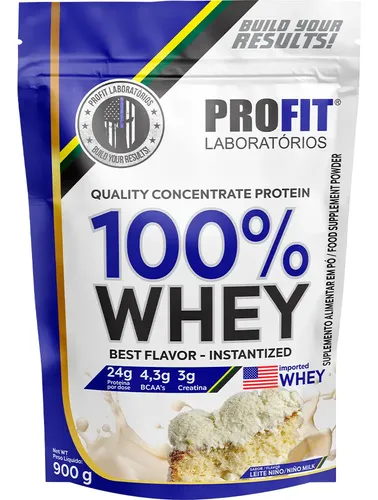 100% Whey Quality Concentrate Protein Refil 900g - Profit Sabor Leite Niño