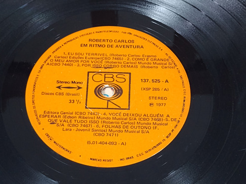 Lp - Roberto Carlos / Em Ritmo De Aventura 1967 (a3) (Usado)