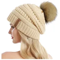 Comprar Gorros Sombreros Y Boinas De Lana Tejido Beige Talla Única