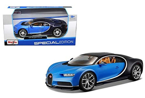 Bugatti Chiron Blue Black 124 Por Maisto 31514