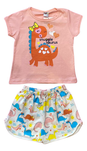 Pijama Infantil Meninas Dinossauro Gaga Baby 20006