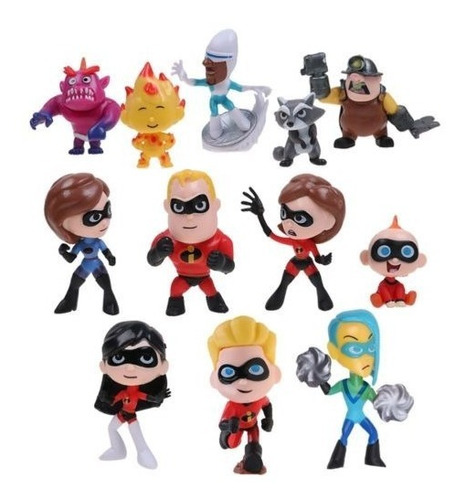 12pcs Mini Película Incredibles 2 Pvc Figuras Modelos Niños 