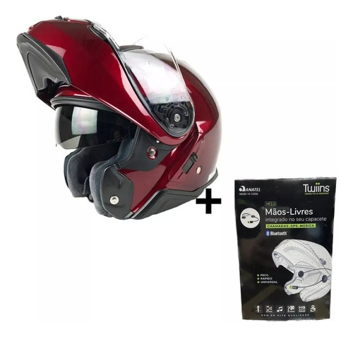 Capacete Escamoteável Shoei Neotec 2 Vinho Tamanho do capacete 61-62XL