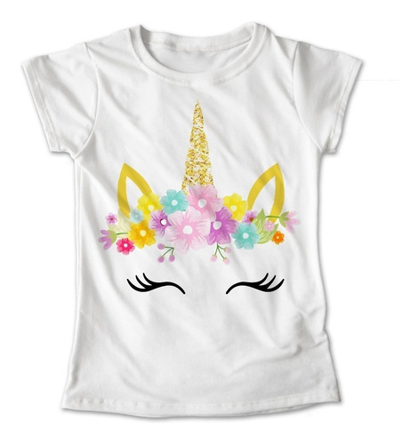 Blusa Unicornio Colores Playera Estampado Flores #399