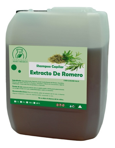 Shampoo Extracto Natural De Romero Fortalecedor (5 Litros)