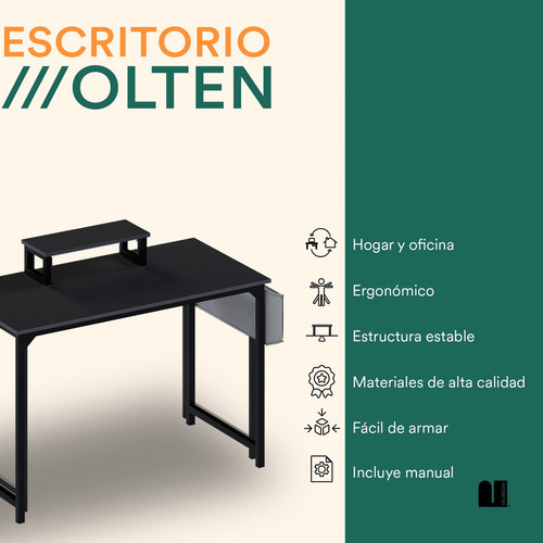 Escritorio Minimalista Mubson Escritorio Gamer Con Archivero Color Negro
