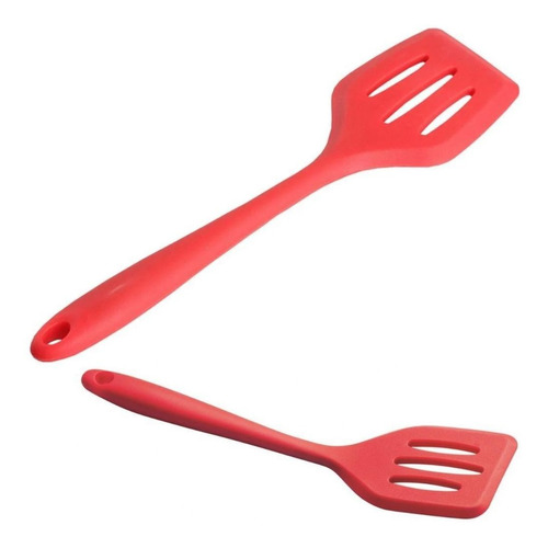 Espátula Vazada De Silicone Vermelho Hauskraft 21,5cm