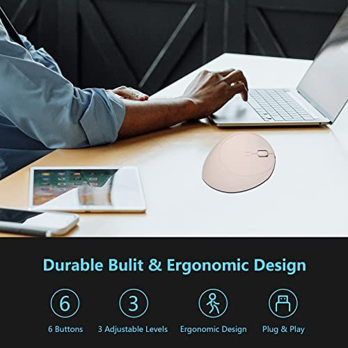 Ratón Inalámbrico Super Space, Ratón Ergonómico Recargable P