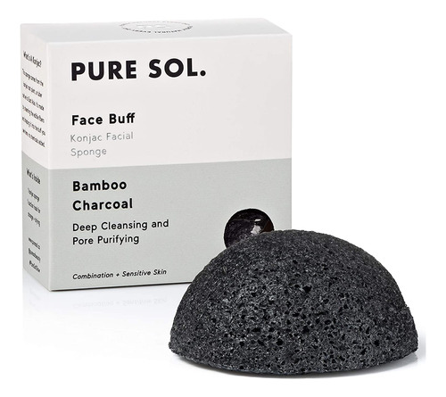 Esponja Facial Puresol Konjac, Activado Carbon De Lena