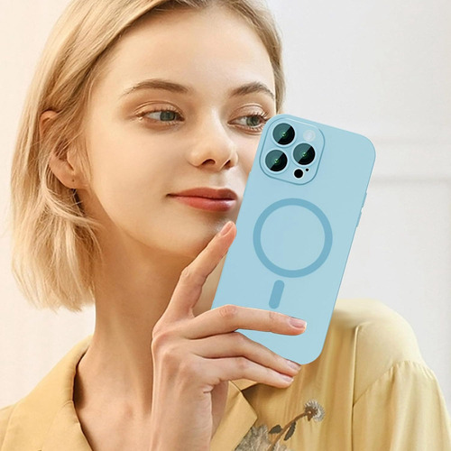 Funda De Teléfono Magsafe Wireless Charge Glass Camera Protect, Color Sólido, A Prueba De Golpes, Para iPhone 16/promax 15, 14, 13, 12, 11 Series