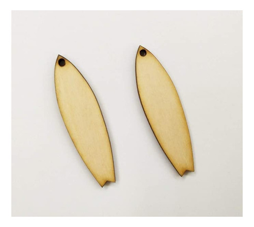 30 Pendientes De Madera Natural Con Forma De Tabla De Surf,.