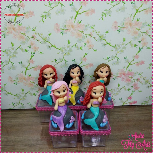 10 Lembrancinha Sereia Ariel Em Biscuit