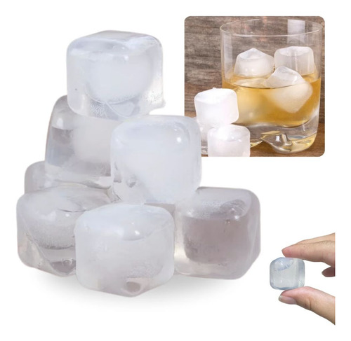 Gelo Artificial Reutilizável Com 10 Cubos Em Plástico