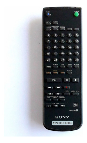 Sony Control Remoto  Mds-  Je500  Mínidisc Deck  Rm- D7m 