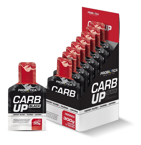 Carb Up Gel Black - Probiótica Sabor Morango